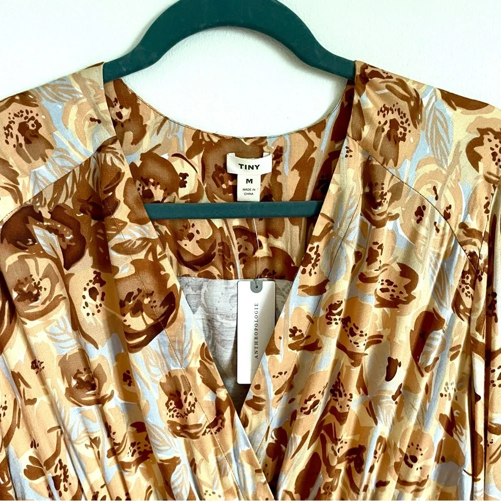 Anthropologie Tiny Valentina Long Sleeve Printed Surplice Blouse Top Size M NWT - Picture 7 of 12